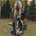 Comstylish Vintage Dog Cozy Lapel Knit Sweater