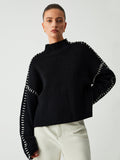 Charlotte® | Turtleneck sweater with piqué stitch details