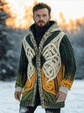 Irish Gradient Chunky Knit Pattern Men's Zipper Hooded Sweater artswardrobe