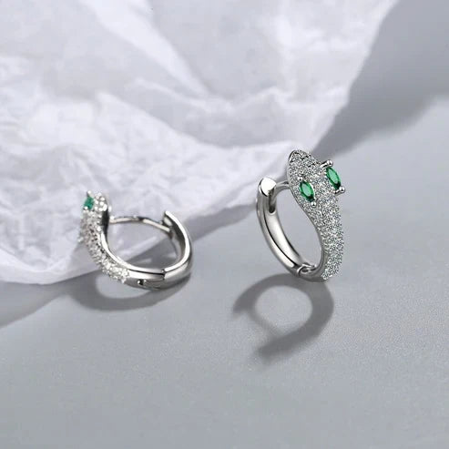 Silver Snake Earrings