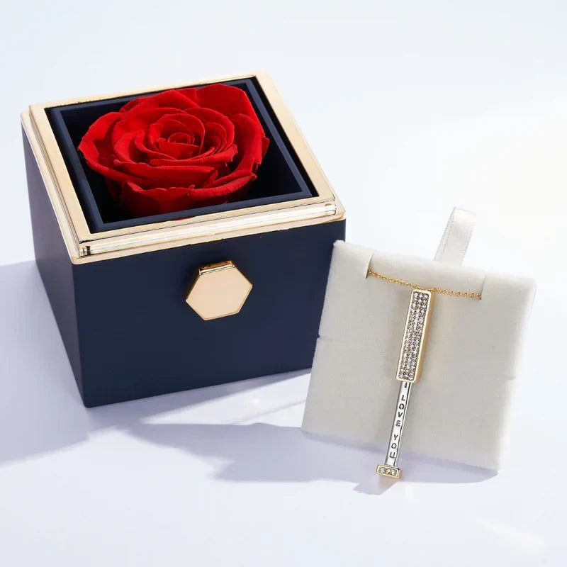 Rose Box & "i Love You" Necklace