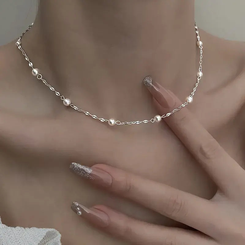 Necklace Made of Shiny Pearls